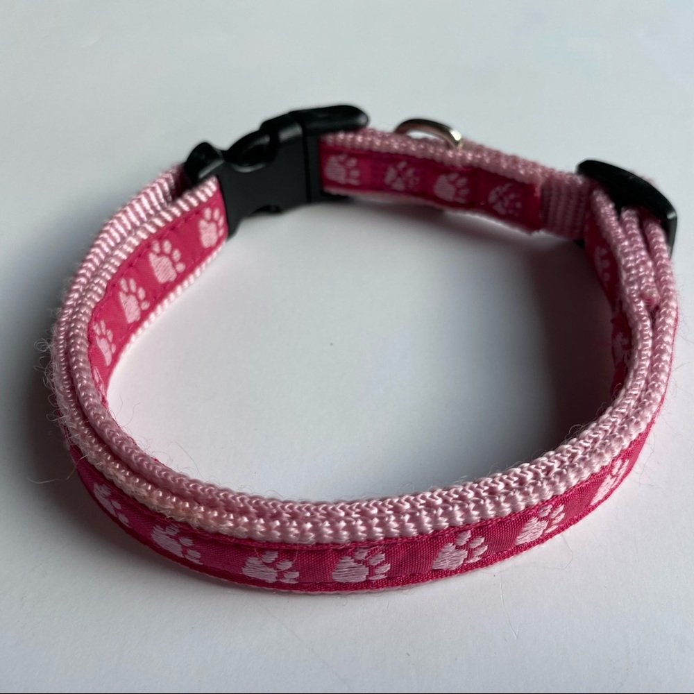 Dog Collar Pink Paws adjustable size 14” to 20” X 5/8” Guardian Gear puppy girl